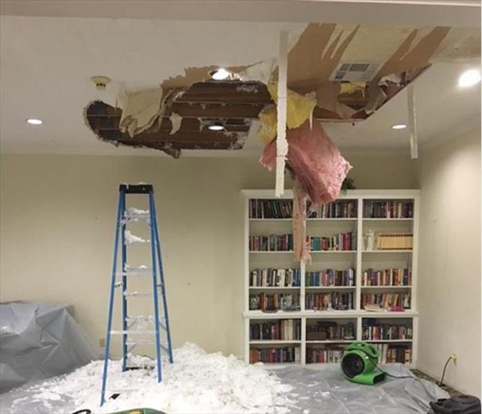 Ceiling damage.